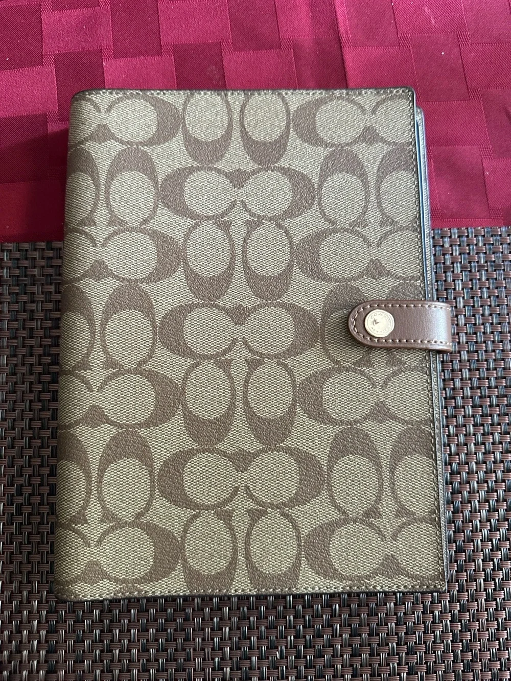 Coach Snap Notebook in signature Canvas